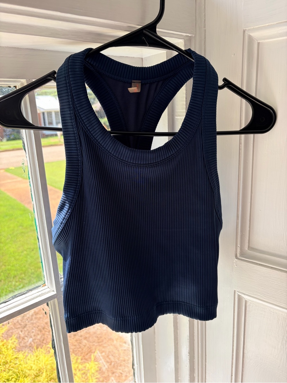 NWOT FP Movement Ribbed Racerback Crop Tank Top - Navy